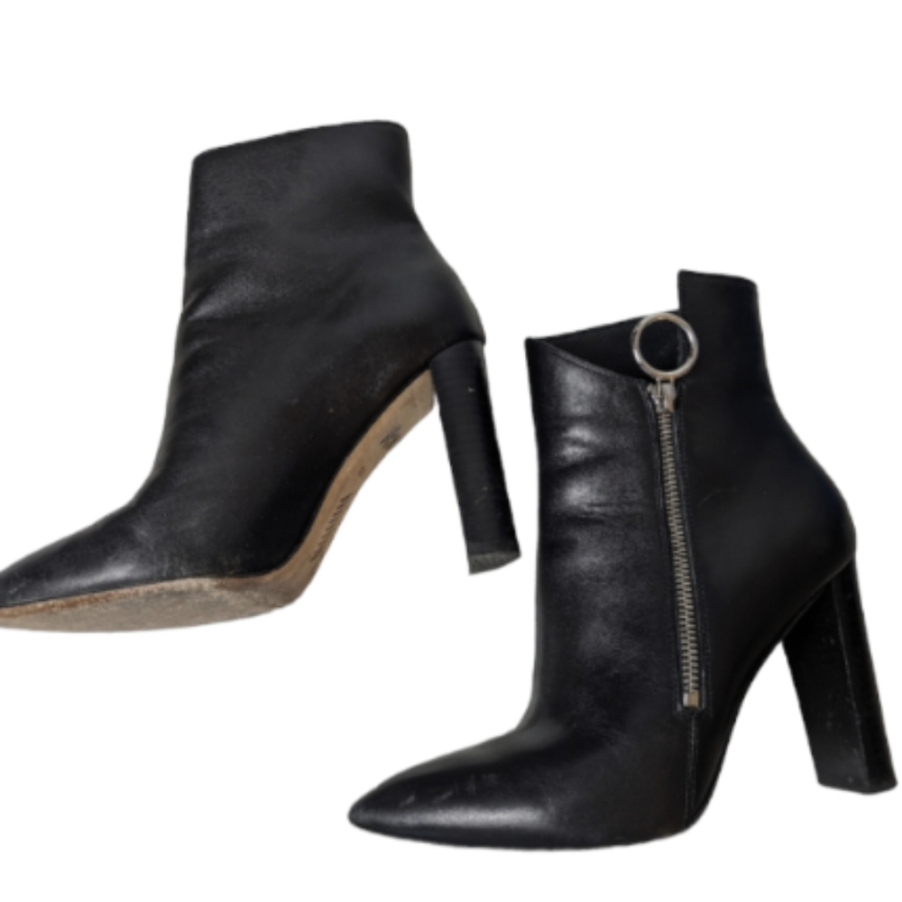 Paige asymmetrical zipper high heel booties